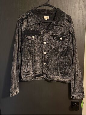 POL Studed Corduroy Trucker Jacket - Black